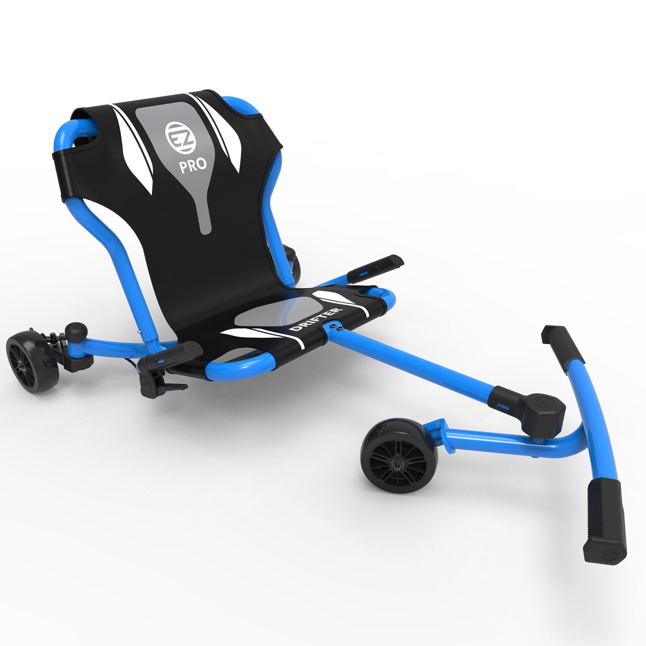 EzyRoller: Drifter Pro X - Blue -Ride-On Scooter, Cambering Motion, Pedal Free Cart, Hand Brakes, Extendable Frame, 220lb Capacity, Kids-Adults Age 9+